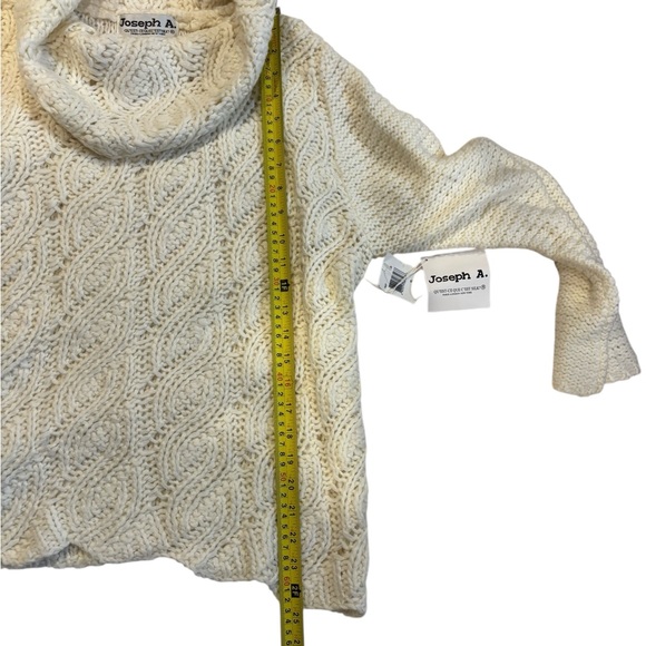 Joseph A White Cable Knit Cowl Neck Sweater - Picture 7 of 11